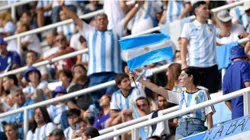 A fan of Argentina waves a flag