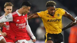 Thomas Partey of Arsenal and Adama Traore of Wolves