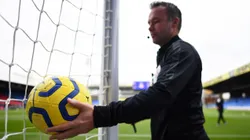 Referee testing the goal-line technology