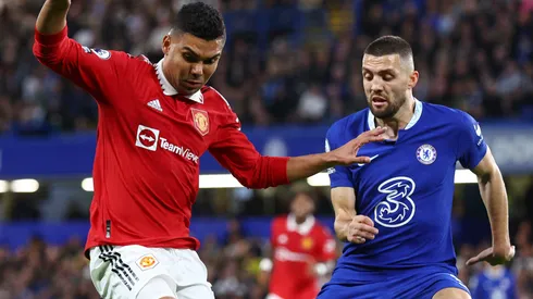 Casemiro of Manchester United and Mateo Kovacic of Chelsea