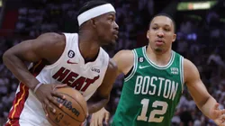 Jimmy Butler of the Miami Heat and Grant Williams of the Boston Celtics