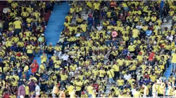 Fans of Colombia wait for the star of a match
