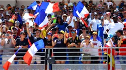 Fans wave France flags