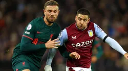 Jordan Henderson of Liverpool and Emi Buendia of Aston Villa