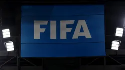 FIFA logo on a flag