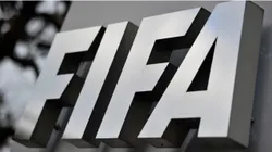 FIFA logo next to the entrance at the FIFA headquarters