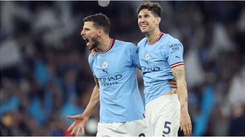 Ruben Dias and John Stones of Manchester City