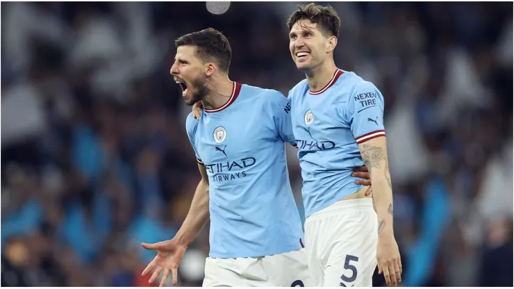 Ruben Dias and John Stones of Manchester City