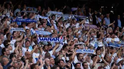 Real Madrid fans during a Champions League match against Manchester City at Estadio Santiago Bernabeu