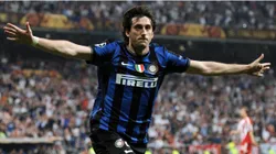 Diego Milito of Inter Milan celebrates after scoring