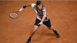 Stefanos Tsitsipas of Greece plays a forehand