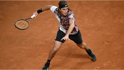 Stefanos Tsitsipas of Greece plays a forehand