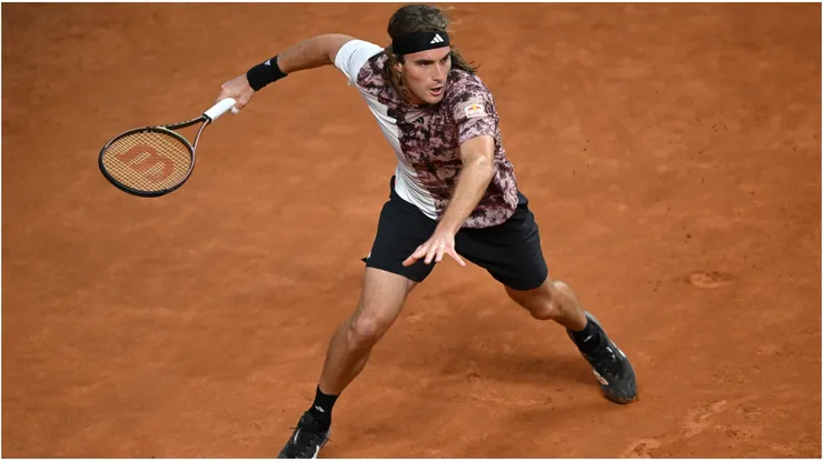 Stefanos Tsitsipas of Greece plays a forehand