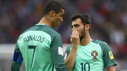 Cristiano Ronaldo and Bernardo Silva of Portugal