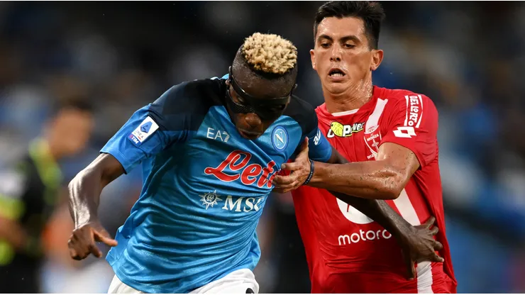 Victor Osimhen of Napoli and Salvatore Molina of Monza