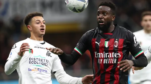 Ethan Ampadu of Spezia and Divock Origi of Milan