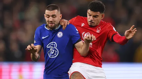 Mateo Kovacic of Chelsea and Morgan Gibbs-White of Nottingham Forest
