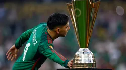 Edson Alvarez #4 of Mexico with the Concacaf Gold Cup trophy after the final match between Mexico and Panama at SoFi Stadium on July 16, 2023.