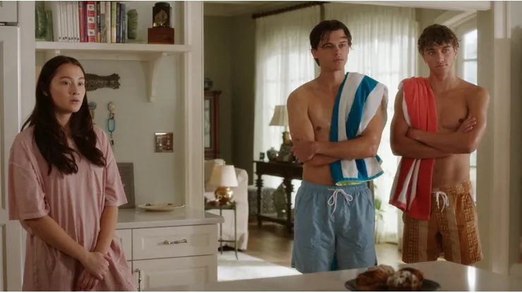 Lola Tung, Gavin Casalegno and Christopher Briney in Season 2 of The Summer I Turned Pretty.