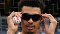 Wembanyama during a baseball first pitch