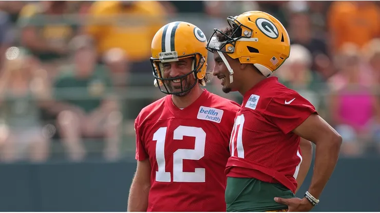 Aaron Rodgers and Jordan Love