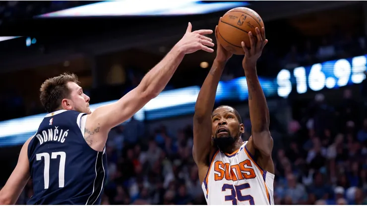 Luka Doncic against Kevin Durant