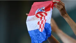 A fan waves a flag of Croatia