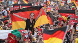 Fans wave German flags