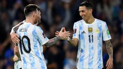 Lionel Messi and Angel Di Maria of Argentina