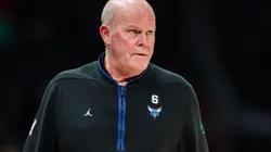 CHARLOTTE, NORTH CAROLINA - FEBRUARY 25: Head coach Steve Clifford of the Charlotte Hornets looks on in the first quarter during their game against the Miami Heat at Spectrum Center on February 25, 2023 in Charlotte, North Carolina. NOTE TO USER: User expressly acknowledges and agrees that, by downloading and or using this photograph, User is consenting to the terms and conditions of the Getty Images License Agreement. (Photo by Jacob Kupferman/Getty Images)