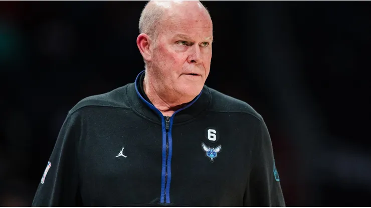 CHARLOTTE, NORTH CAROLINA - FEBRUARY 25: Head coach Steve Clifford of the Charlotte Hornets looks on in the first quarter during their game against the Miami Heat at Spectrum Center on February 25, 2023 in Charlotte, North Carolina. NOTE TO USER: User expressly acknowledges and agrees that, by downloading and or using this photograph, User is consenting to the terms and conditions of the Getty Images License Agreement. (Photo by Jacob Kupferman/Getty Images)
