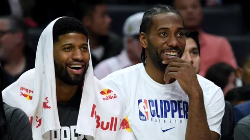Paul George (left) with Kawhi Leonard (right) - Los Angeles Clippers - NBA 2019