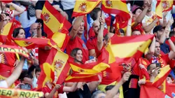 Spain fans wave flags