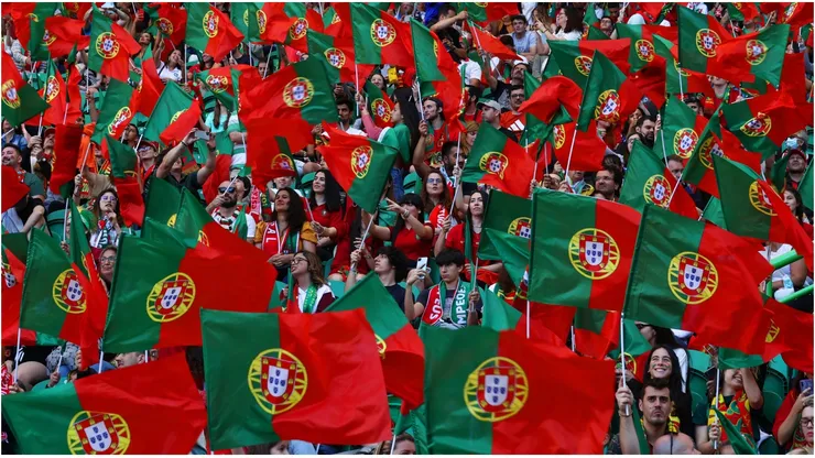 Portugal fans wave flags