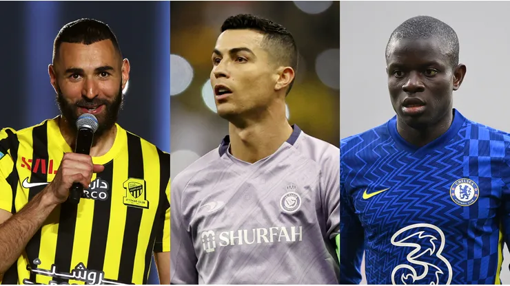(From left to right) Karim Benzema, Cristiano Ronaldo, and N'Golo Kante