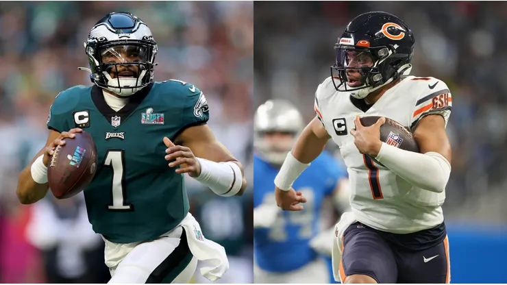 Jalen Hurts (Philadelphia Eagles, left), Justin Fields (Chicago Bears, right) - NFL 2022