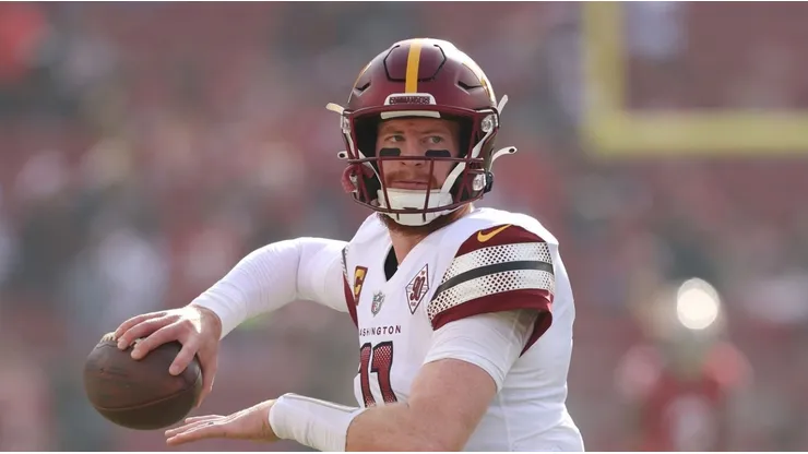 Carson Wentz during his time with the Commanders