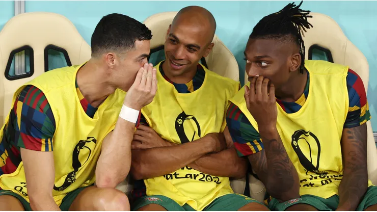 Cristiano Ronaldo, Joao Mario, and Rafael Leao