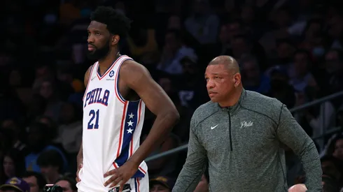 Joel Embiid and Doc Rivers.