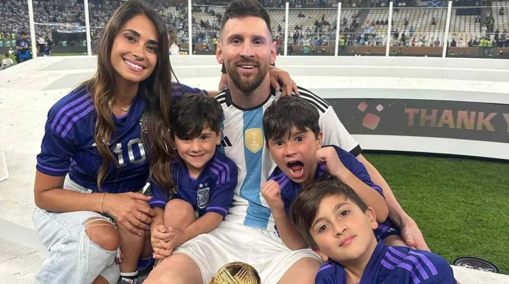 Lionel Messi and his wife and kids (Getty Images)