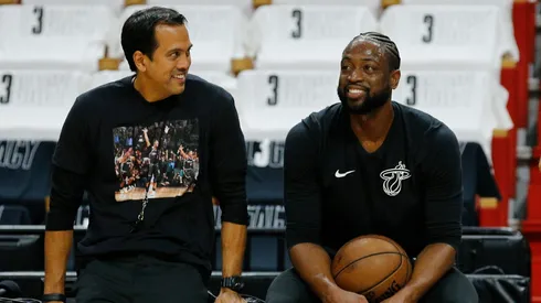 Erik Spoelstra and Dwyane Wade