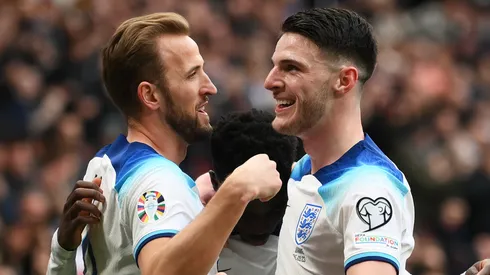 Harry Kane and Declan Rice of England