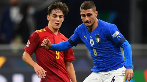 Gavi of Spain and Marco Verratti of Italy