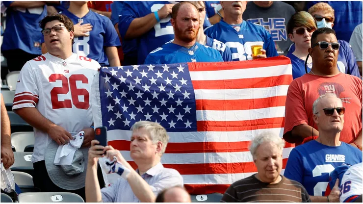 Fans with the American flag