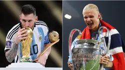 Lionel Messi (left) and Erling Haaland.