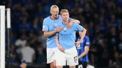 Kevin De Bruyne and Erling Haaland during the 2023 Champions League final between Manchester City and Inter
