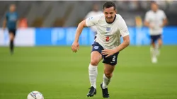 Gary Neville of Team England runs after the ball during the Soccer Aid for Unicef 2022