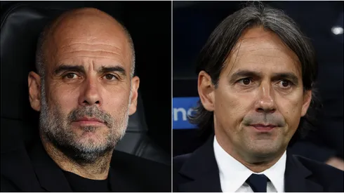Pep Guardiola of Manchester City and Simone Inzaghi of Inter