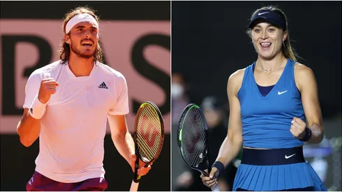 Stefanos Tsitsipas (left) and Paula Badosa
