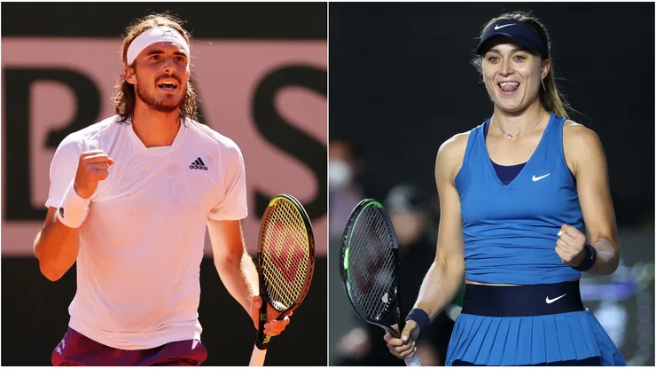 Stefanos Tsitsipas (left) and Paula Badosa